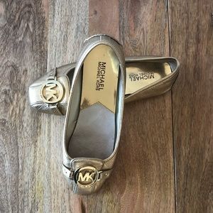 MICHAEL Michael Kors gold leather loafer flats